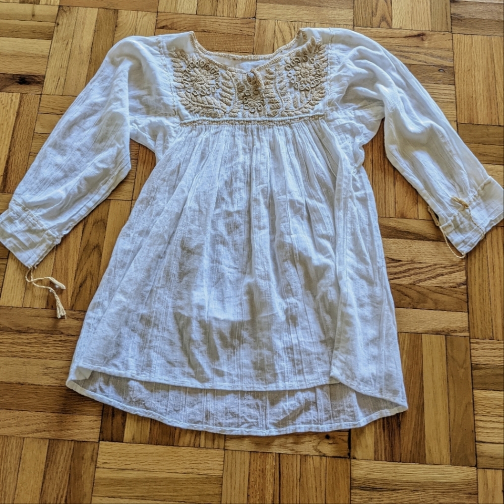 White BOHO blouse with embroidery